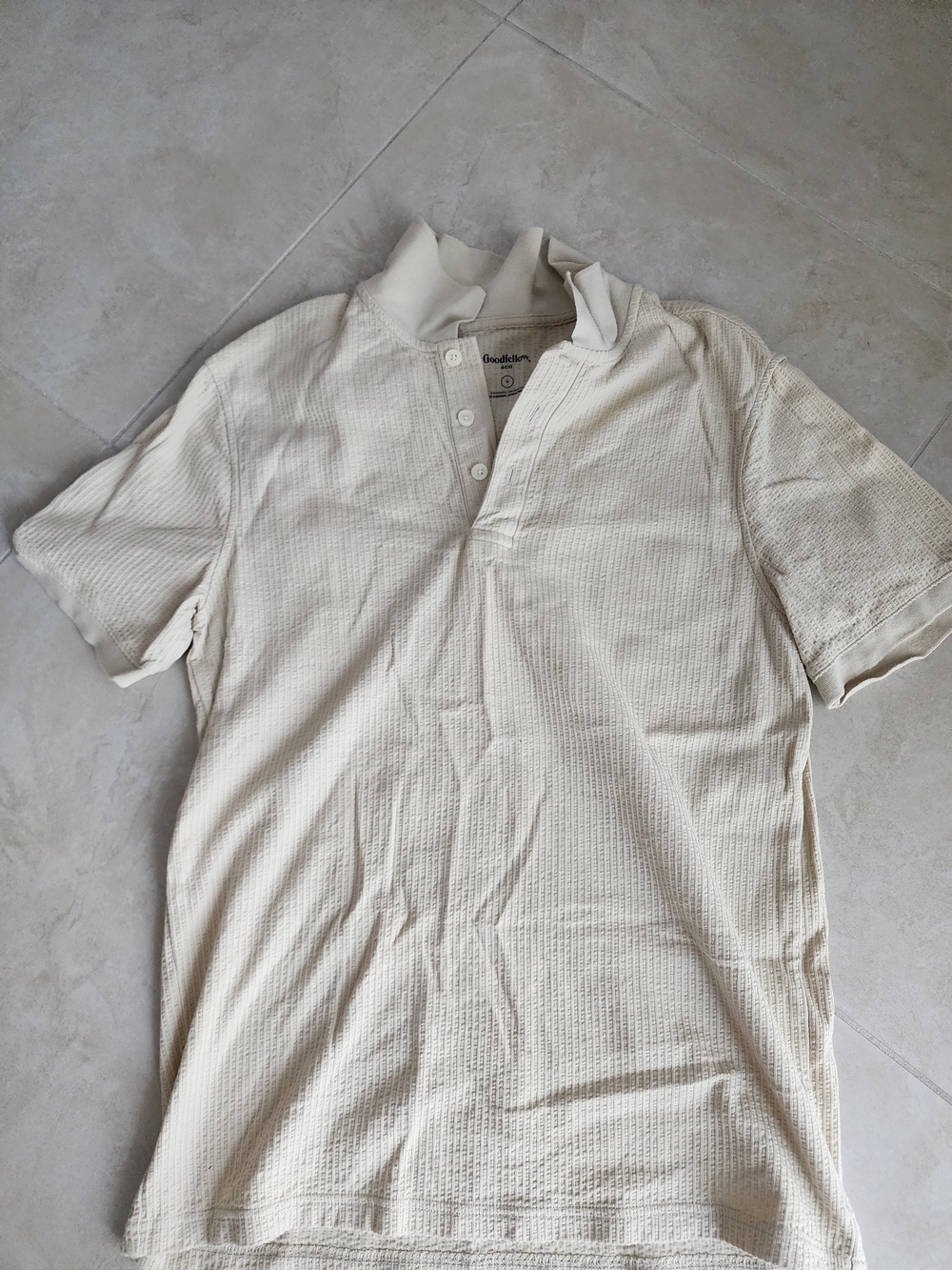 Goodfellow & Co Cream Waffle-Knit Polo